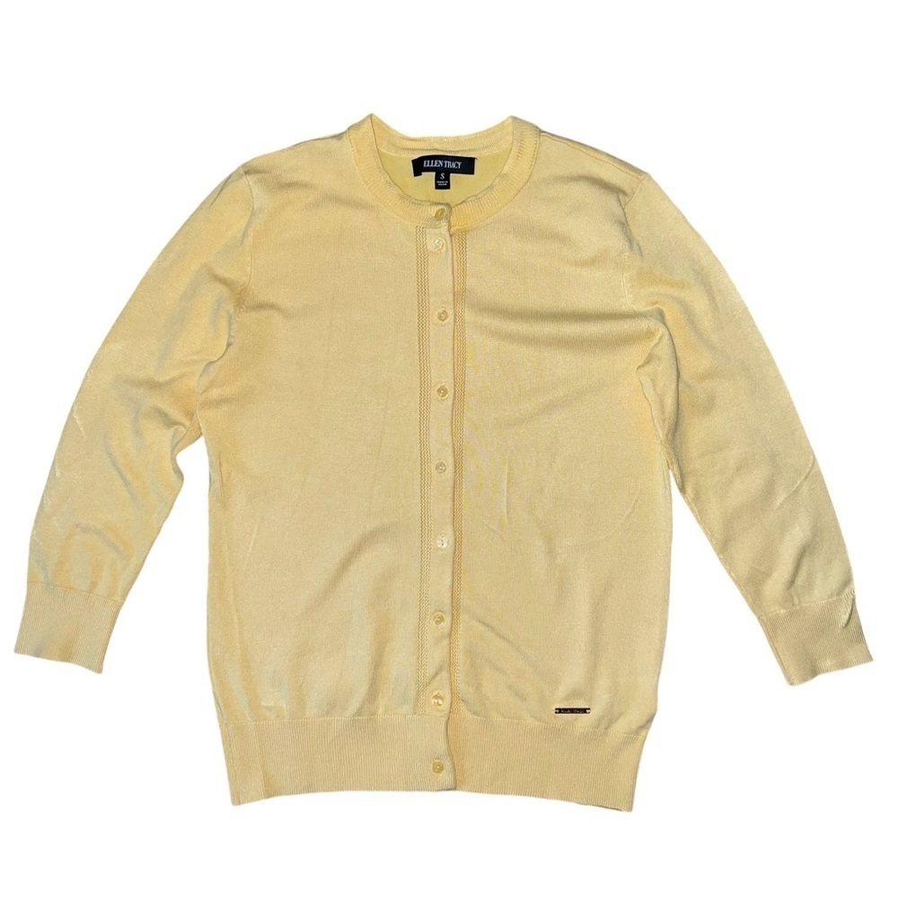 Ellen Tracy yellow cardigan size small